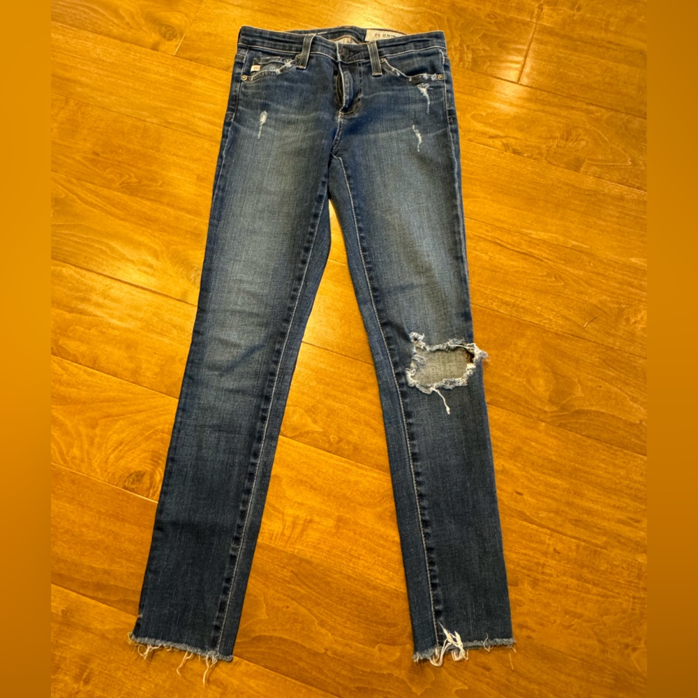 AG distressed denim skinny jean